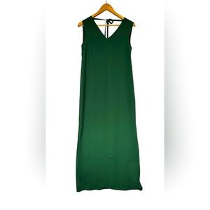 Cos green slip long dress v neck